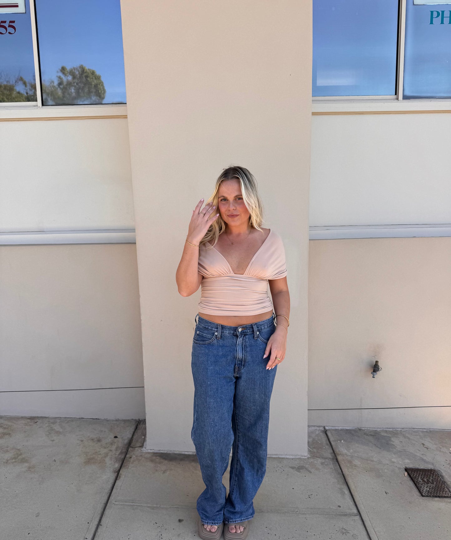 Halter Wrap Top in Nude